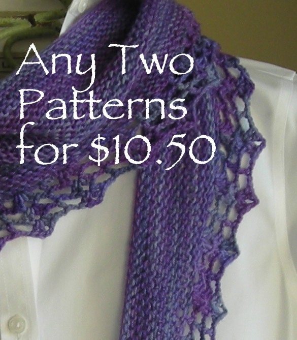 Knitting Patterns Any two for 10.50 from Lavender Hill Knits -  you choose the patterns