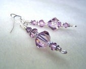 Crystal Jewelry - Crystal Earrings - June Birthstone - Silver Dangle Earrings - Earrings for Women - Handmade Jewelry- Light Purple Earrings