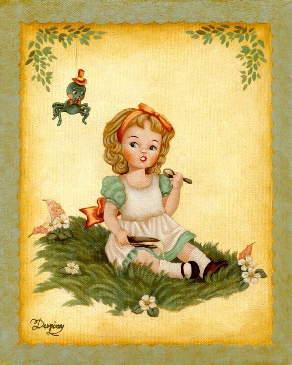 Art Print, Children's Art, Girl, Nursery Art, Decor, Nursery Rhyme, Cute, Poster, Kids Art, Girls Room Art - Little Miss Muffet Print 8x10