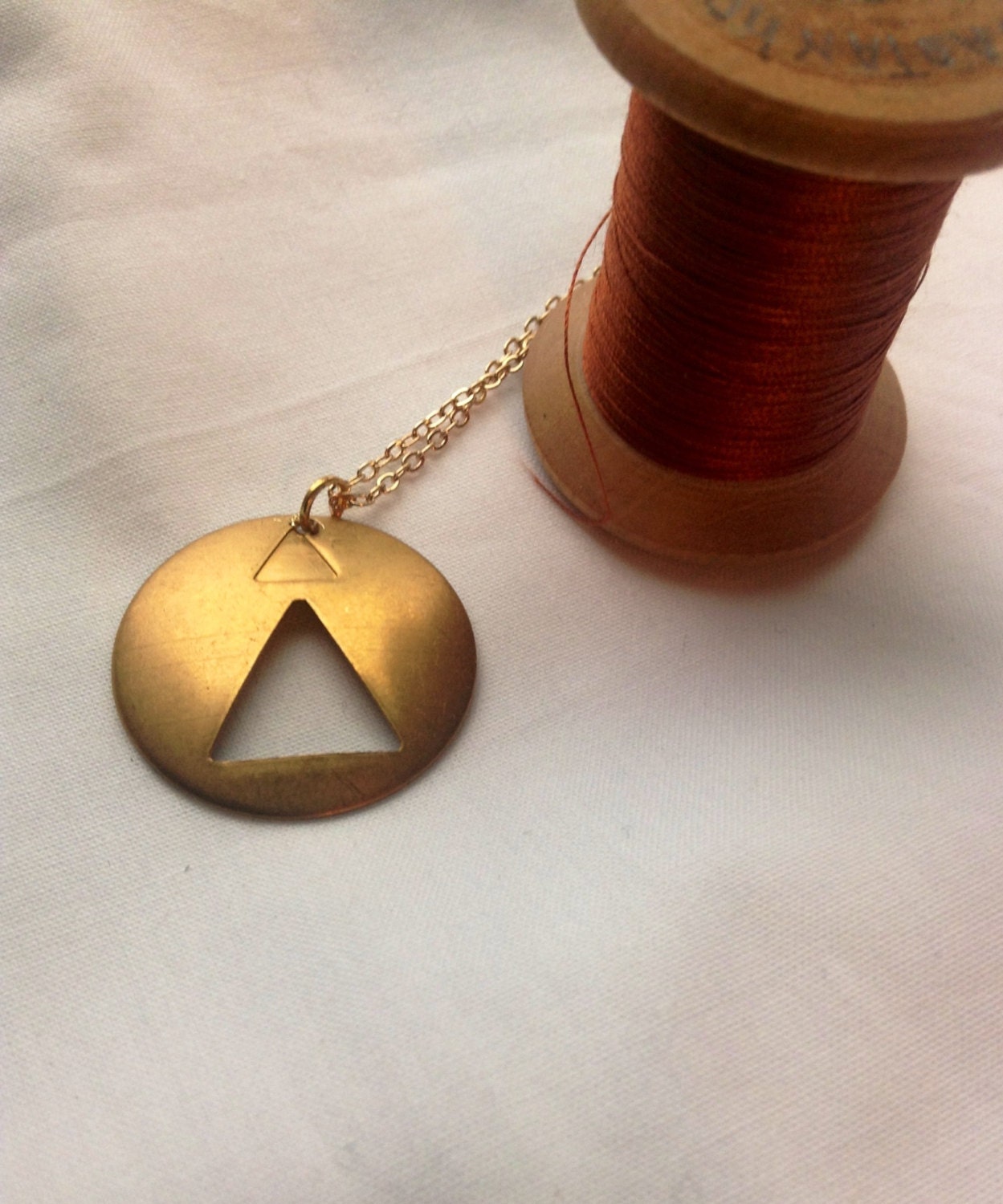 Circle Necklace with Triangle