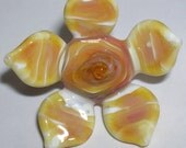 Beau Hawn Handmade Lampwork Boro Borosilicate Pyrex Bead GLASSADDiCT  Abstract Hand Sculpted FLOWER PENDANT