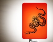 Year of the Snake Light on Poppy Red Fused Glass Nightlight - Baby Shower by HappyOwl - Year of the Snake - Summer Trend Colors