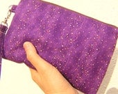 BRIDAL WEDDING CLUTCH, gift pouch, 2 pockets, bridesmaids, handmade, cosmetic - Colorful spots