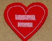 Marriage Equality Symbol Heart Patch felt Free Shipping US/Canada