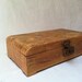 Vintage LOCKING CIGAR BOX / Treasure Chest With Inset Mirror / Powder Cosmetic or Jewelry Box
