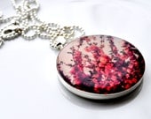 Cherry Blossoms Sterling Silver Plated Pendant Necklace