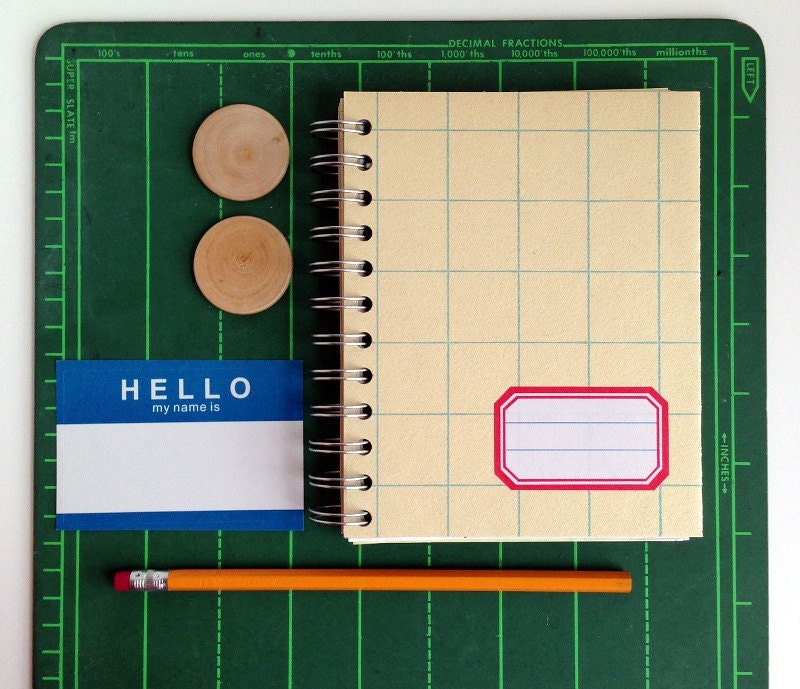 Vintage Graph Paper Artist Journal -- Recycled Journal, Upcycled, Smashbook, Mixed Paper