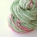 Handspun Yarn - Wool - Super Bulky Two Ply - Mint with Pink Sprinkles - 86 Yards