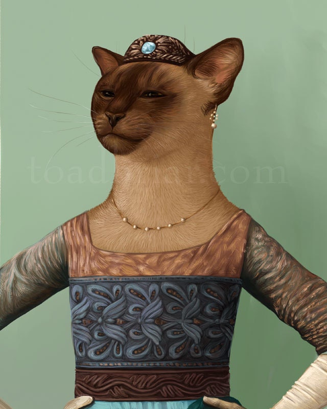 Lady Sybil Burmese Cat Portrait - Downton Abbey - 8x10 Signed Print