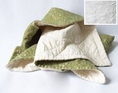 organic cotton baby quilt - tiny triangles in forest and cream - made to order