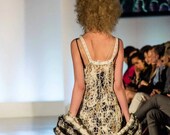 Chickadee, an Eleganza Dress in beige with lace straps