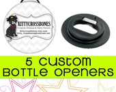5 Professional Quality 2.25 Inch Bottle Opener Keychains