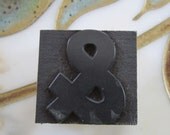 Antique Letterpress Wood Type Printers Block Ampersand