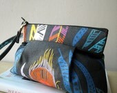 Parenthetical in deep - Square Zipper Pouch with Clip