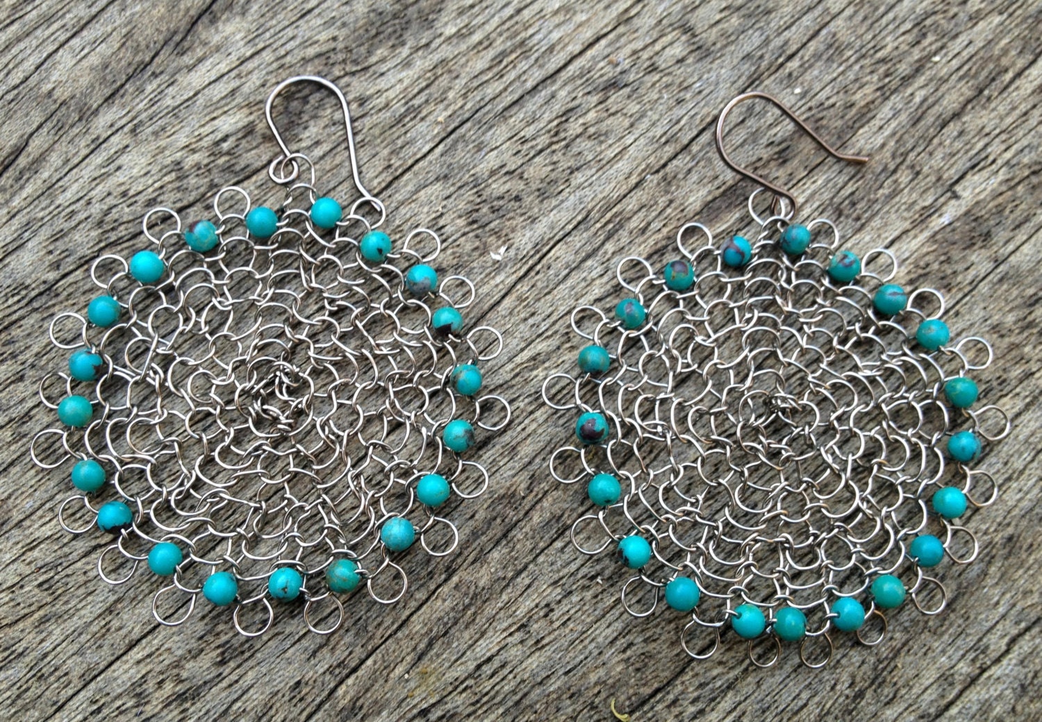 Light as a feather hand crocheted wire earrings