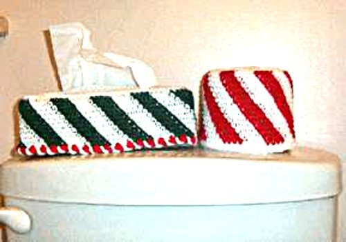 Crochet Pattern, Tissue and Toilet Paper Covers, Candy Stripes