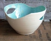 Carved Porcelain Bowl in Aqua