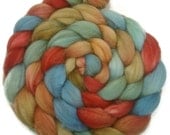 Handpainted Superwash Merino Nylon 80/20 Sock Roving - 4 oz. EARTHEN HUES - Spinning Fiber