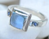 Blue Topaz Ring with Sapphires