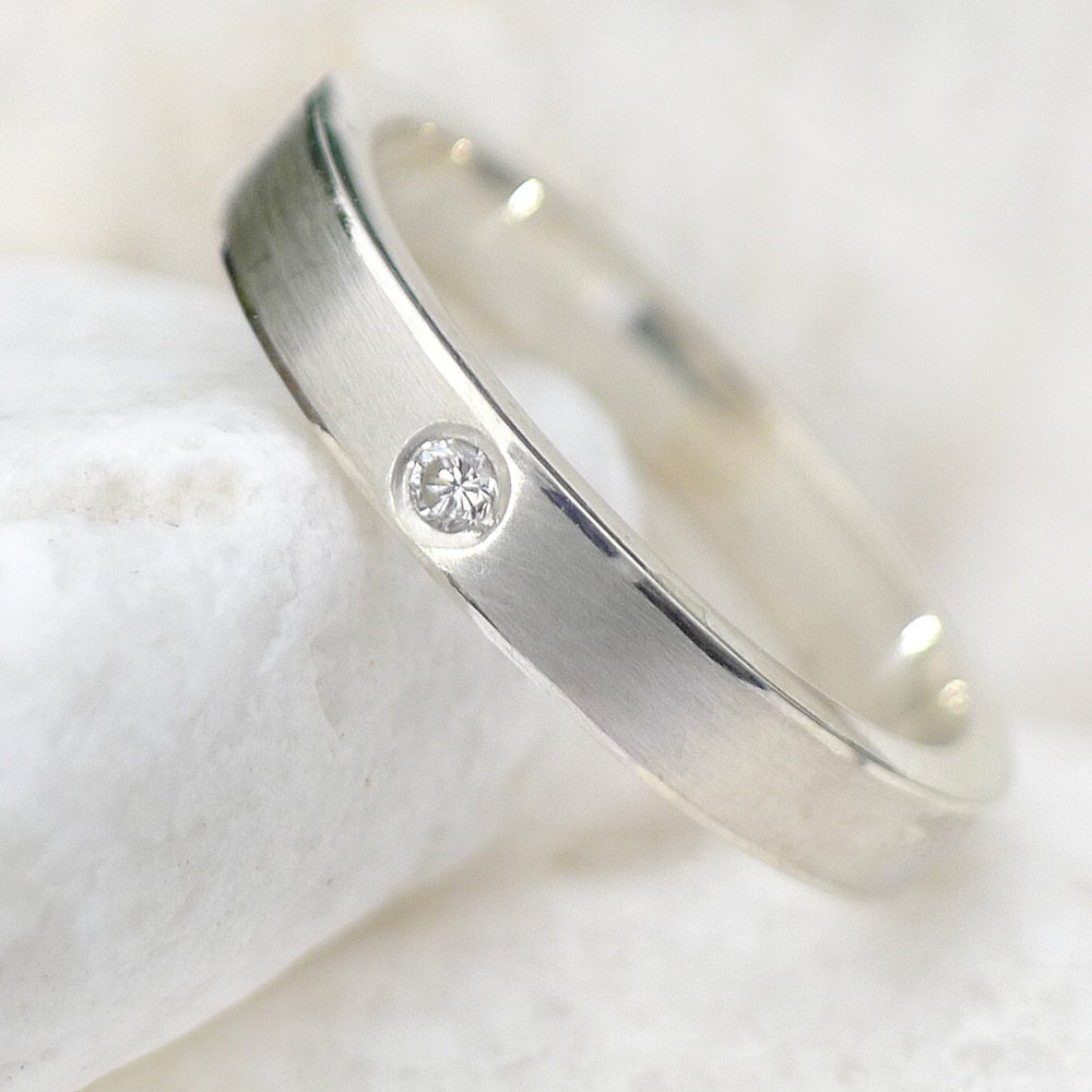 Diamond Silver Ring - handmade to Size