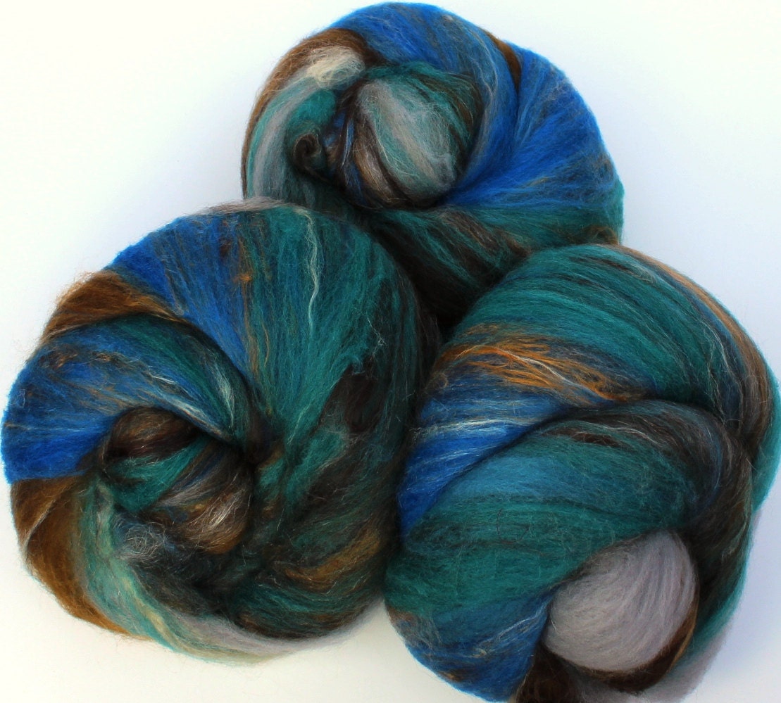 Modern Metals batts -- (4.3 oz. per set) merino, silk, bamboo, yak