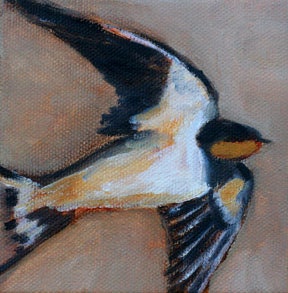 Swallow Painting archival print of original oil painting by Claire