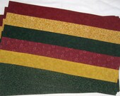 Autumn Leaves Cranberry Red Gold Green Set of 4 Placemats