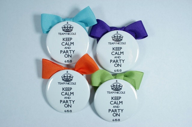 10 Bachelorette Party Favors, Keep Calm, Bridesmaid gift, Bridal shower favors PLUS one Bride Mirror