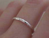 Hand Hammered Ring - Recycled Sterling Silver - 2 mm