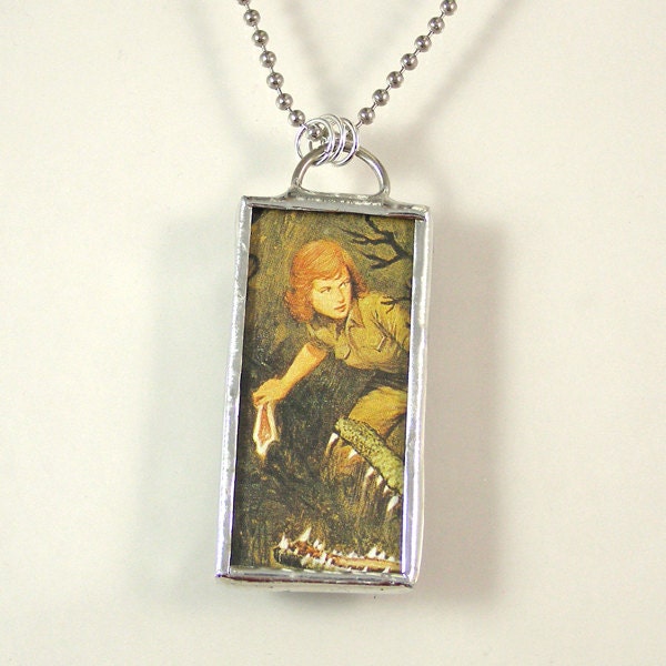 Nancy Drew Soldered Pendant Necklace - Crocodile Island
