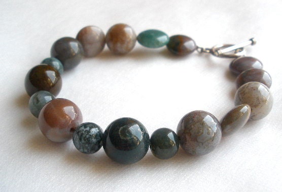 Green and Brown Jade Bracelet