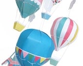 Paris Hot Air Balloon Mobile Printable Paper Craft PDF