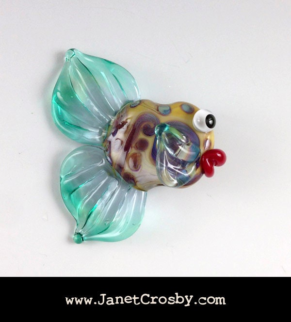 Priscilla the Fish - Glass Lampwork Fish Bead Pendant