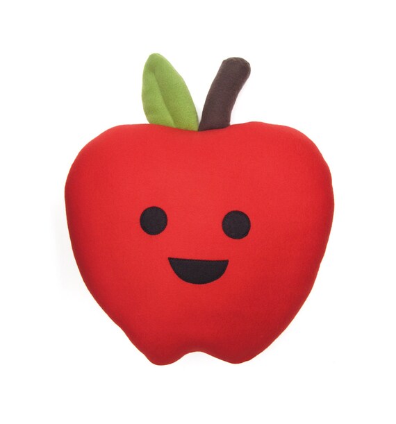 Large Happy Apple Plush Pillow