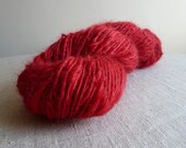 Handspun yarn, pure mohair, 6oz, 'reddy or not'