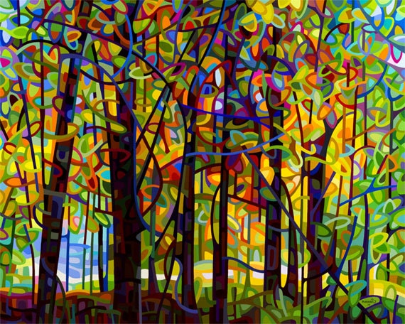 Large Fine Art Poster Print of an Original Abstract Acrylic Painting - Standing Room Only