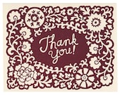 opulent Thank You letterpress card