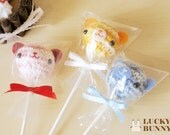 Bear Lollipop Amigurumi - Mango Chocolate Strawberry Blueberry