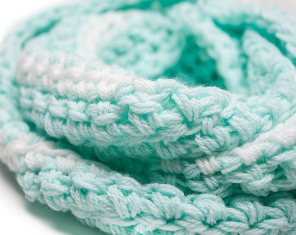 Double Wrap Infinity Scarf - Icy Aqua