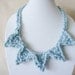 Chunky Spiked Crochet Necklace - Pale Blue