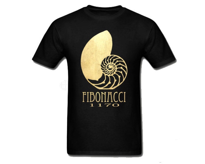 Science Tshirt for Men - Fibonacci Sequence Math Shirt, Rock Star Scientist Design by Megan Lee Studio