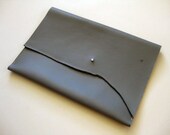 iPad case - Smooth gray leather