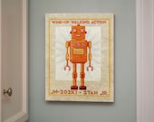 Retro Robot Art Print Box - Stan Jr Robot Sci Fi Wall Art for Children - 11 in x 14 in Robot Wall Decor - Retrobot Series Land of Nod