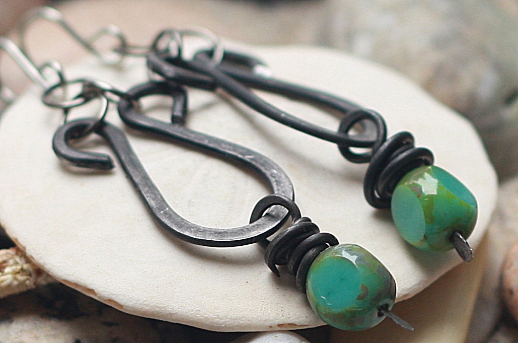 Funky Hammered Steel Wire Dangles