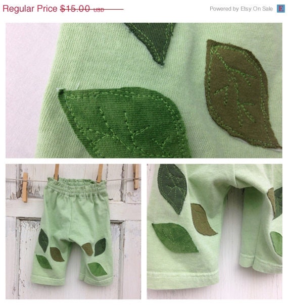ON SALE- Baby Green Pants-Eco Friendly-Cotton Upcycled T Shirts-0-3 months