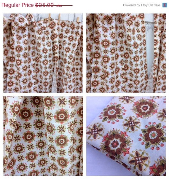 HOLIDAY WEEKEND SALE- Vintage Kitsch Curtains-Looking Out the Kitchen Window-Retro