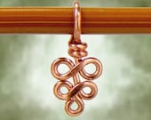 Copper or Brass Elegant Swirls Stitch Marker - Sized and Made to Order - US3 to US11