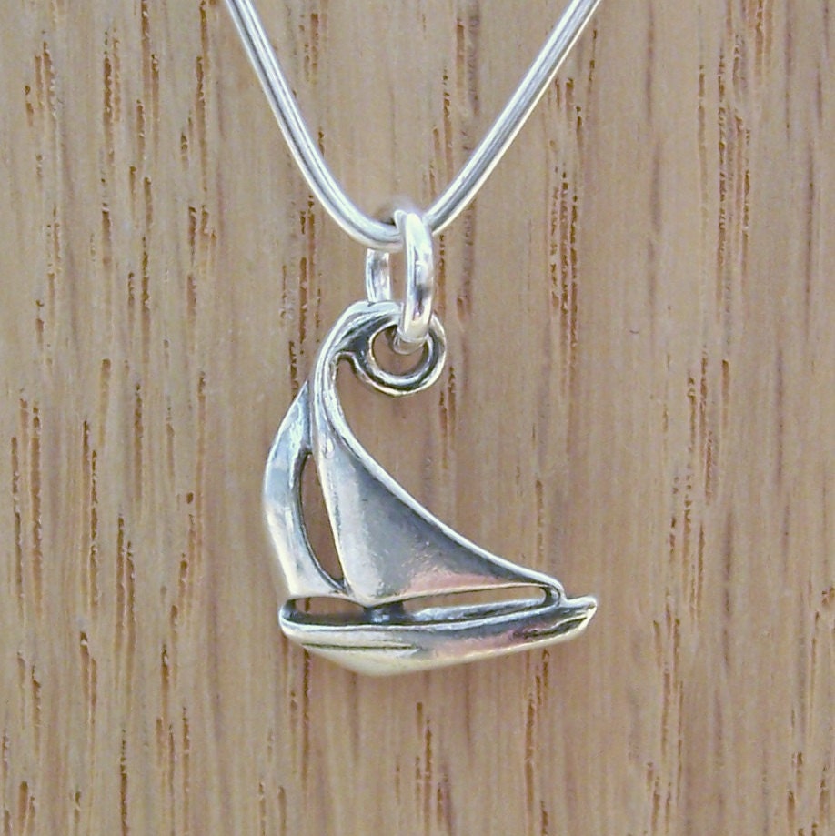 Sailboat Charm - Sterling Silver - Silver Boat Charm - Bracelet Charm