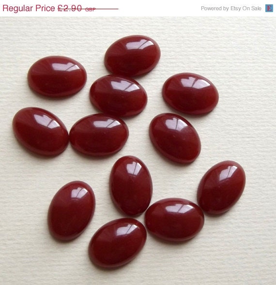 Vintage carnelian lucite cabochons
