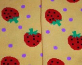 Baby Leg Warmers and Toddler Leg Warmers - free shipping - yellow with strawberries